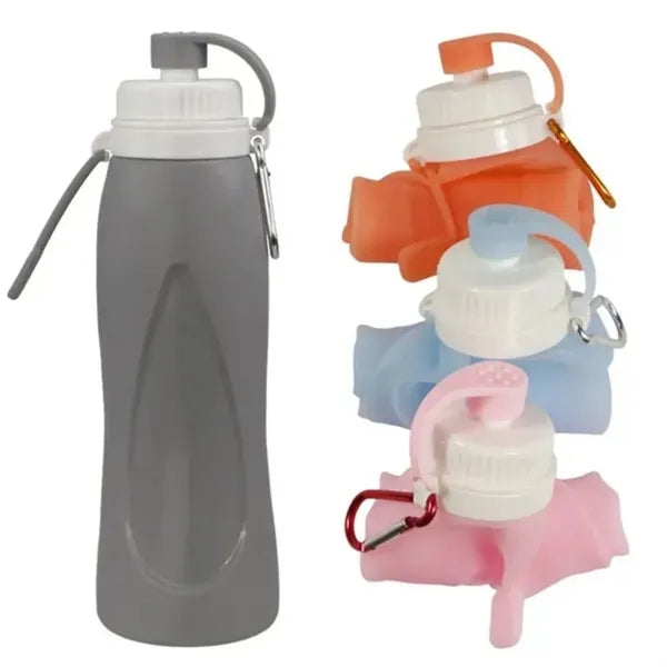 17oz Foldable Silicone Bottle w/ Carabiner