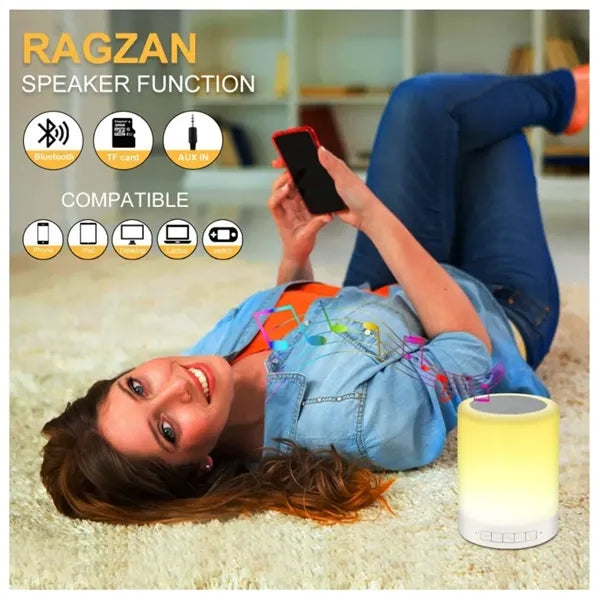 Touch Control Beside Lamp with Bluetooth Speaker