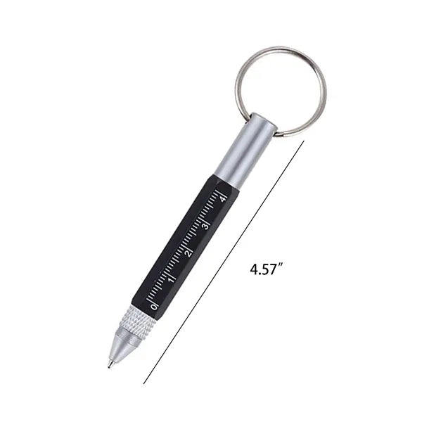 Multifunctional Six-In-One Tool Pen Keychain Metal Ballpoi