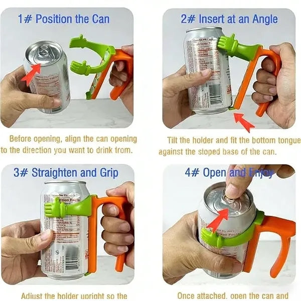 Leakfree Can Lids and Handle Holder for 12oz Drinks
