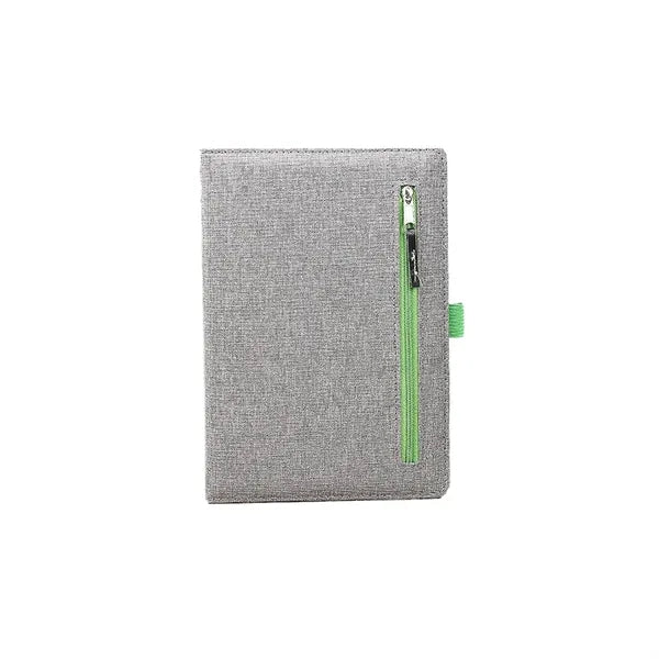 Fabric cover notebook with zipper pocket