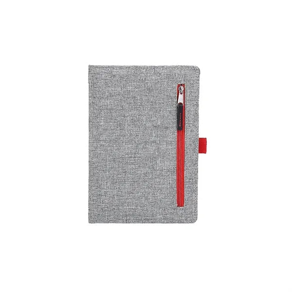 Fabric cover notebook with zipper pocket