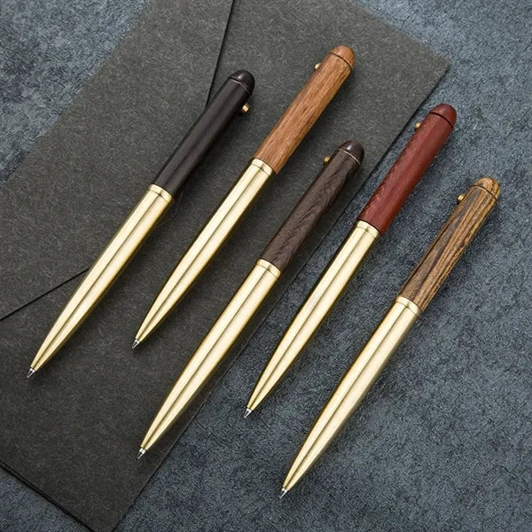 Retro Wooden Pen Retractable Ballpoint