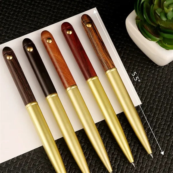 Retro Wooden Pen Retractable Ballpoint