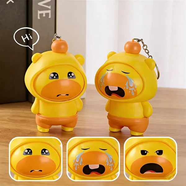 Can Change Face 3D Capybara Acrylic Carabiner Keychain