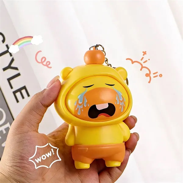 Can Change Face 3D Capybara Acrylic Carabiner Keychain
