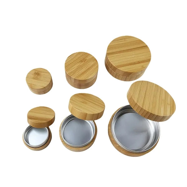 Eco Friendly Bamboo Cream Jar With Aluminum Inner Liner