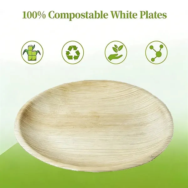 Eco Biodegradable Areca Leaf Plates Green Dinnerware