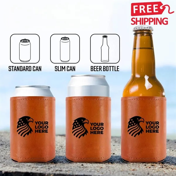 Leather Can Cooler Sleeve for Drinks