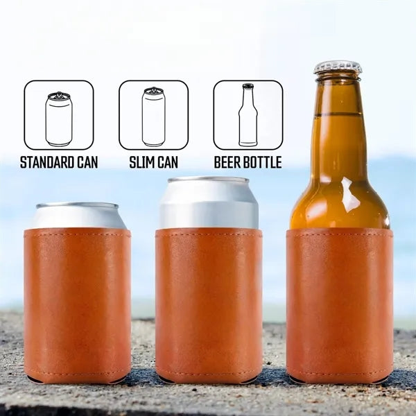 Leather Can Cooler Sleeve for Drinks