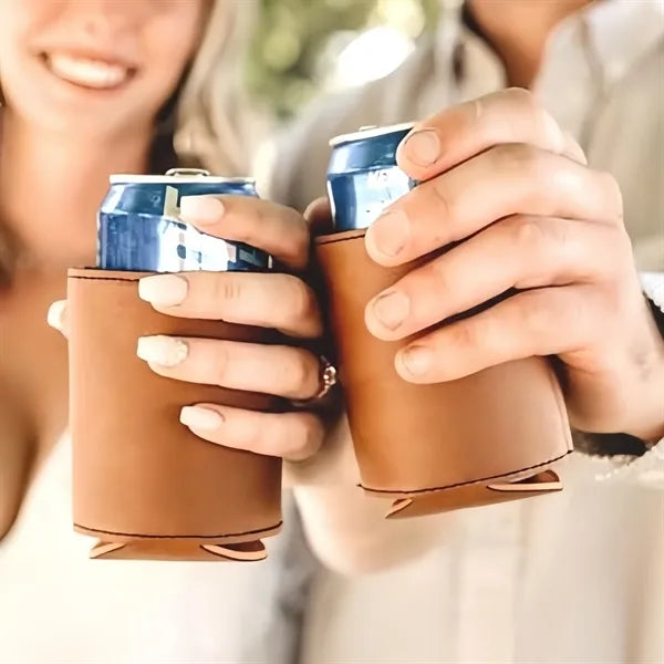 Leather Can Cooler Sleeve for Drinks