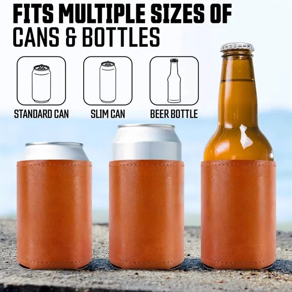Leather Can Cooler Sleeve for Drinks
