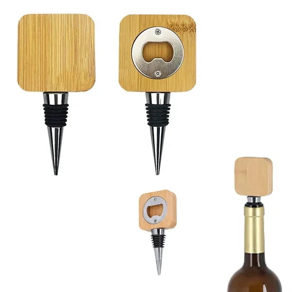 2 In 1 Eco-friendly Bamboo Bottle Opener Wine Stopper