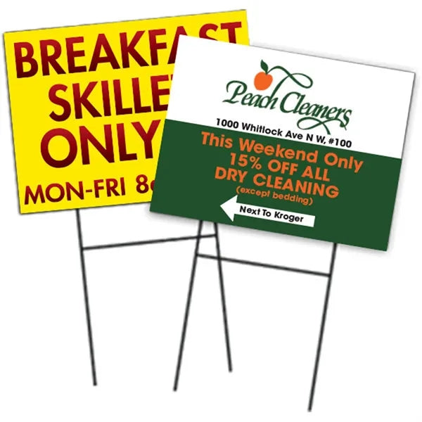 H Stake PP Hollow Yard Sign Plastic Corrugated Billboard