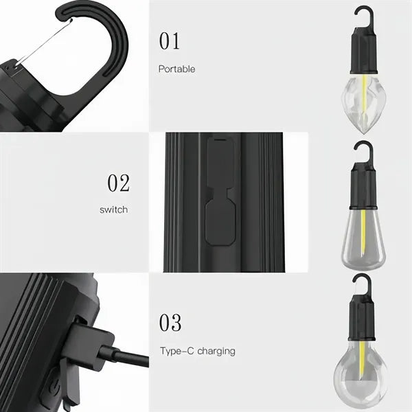 Rechargeable Camping Lights ABS Built In Battery Outdoor