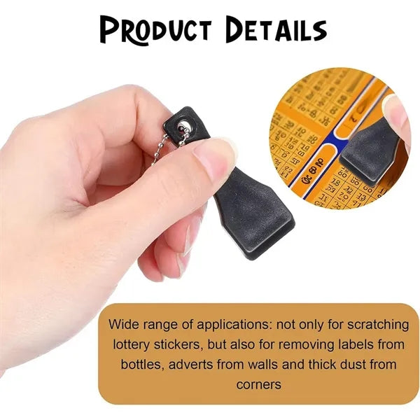 Portable Lottery Ticket Scratcher Bead Chain Keychain