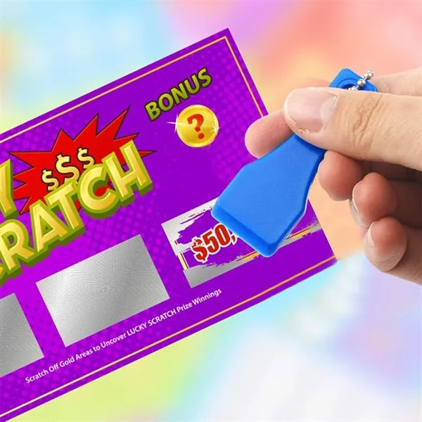 Portable Lottery Ticket Scratcher Bead Chain Keychain
