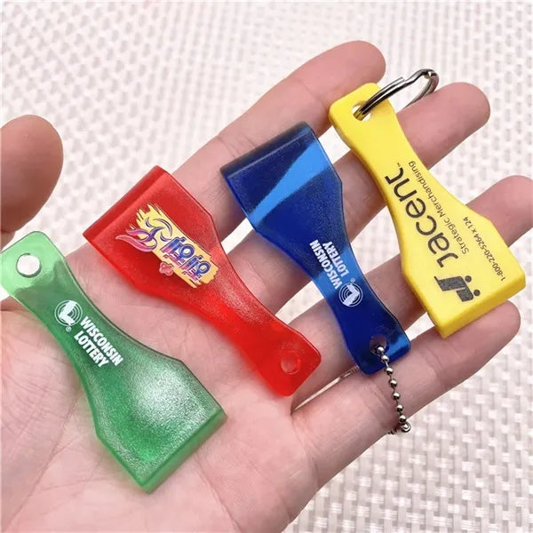 Portable Lottery Ticket Scratcher Bead Chain Keychain