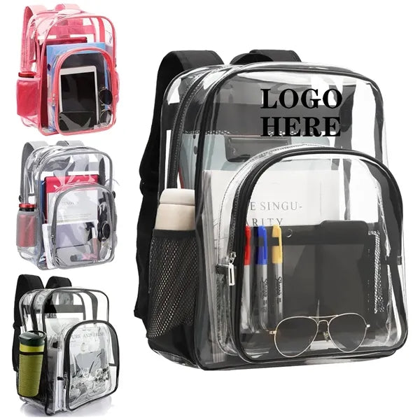 Transparent School Bag With Mesh Pocket