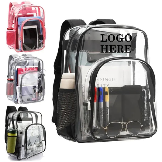 Transparent School Bag With Mesh Pocket