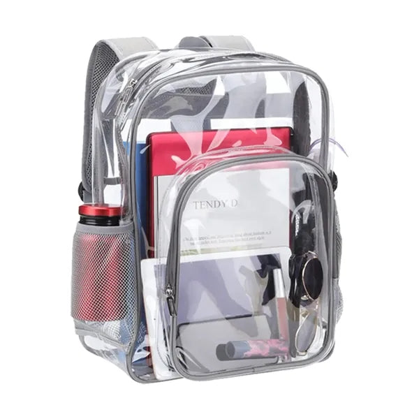 Transparent School Bag With Mesh Pocket