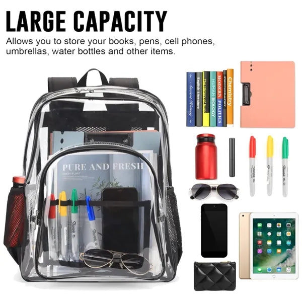Transparent School Bag With Mesh Pocket
