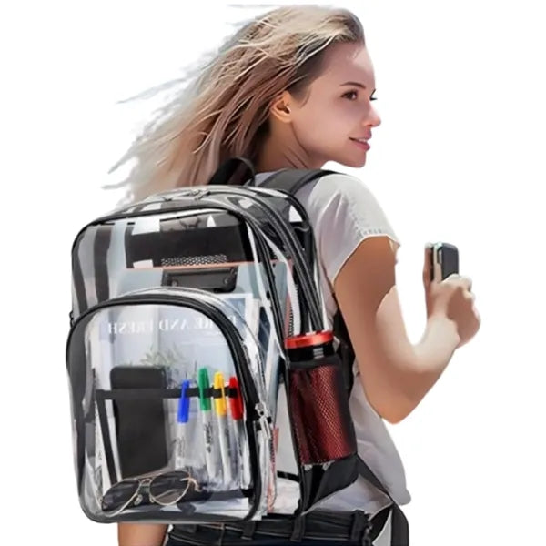 Transparent School Bag With Mesh Pocket