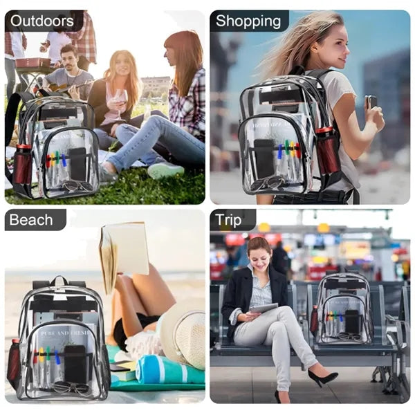 Transparent School Bag With Mesh Pocket