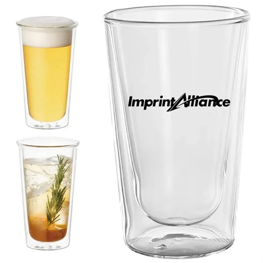13 oz. Double Wall Glass Cup for Hot and Cold Drinks