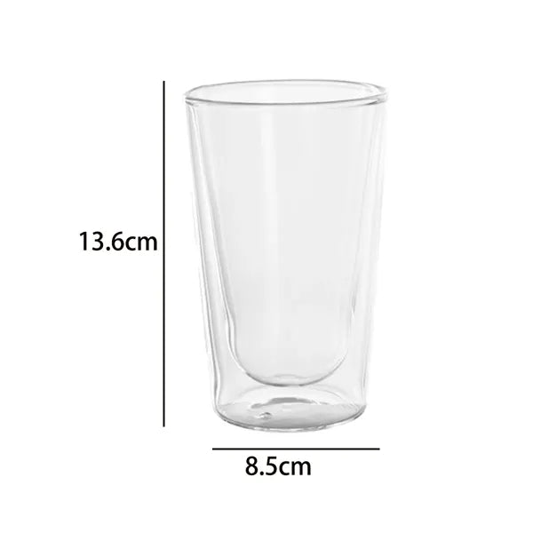 13 oz. Double Wall Glass Cup for Hot and Cold Drinks