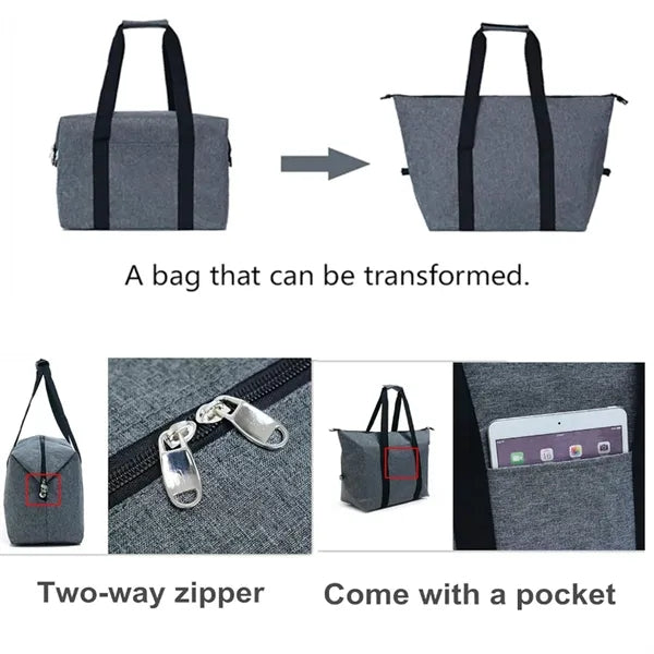 Insulated Cooler Tote Bag With Zipper