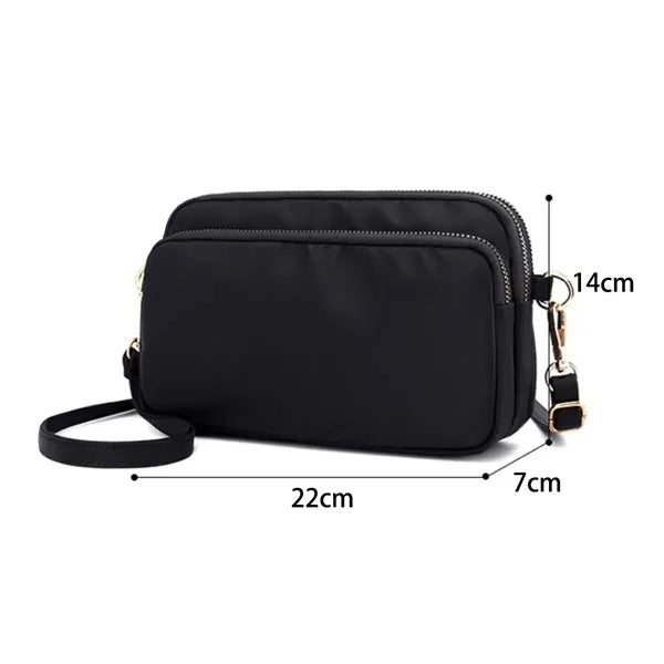 Nylon Crossbody Bag with Adjustable Strap