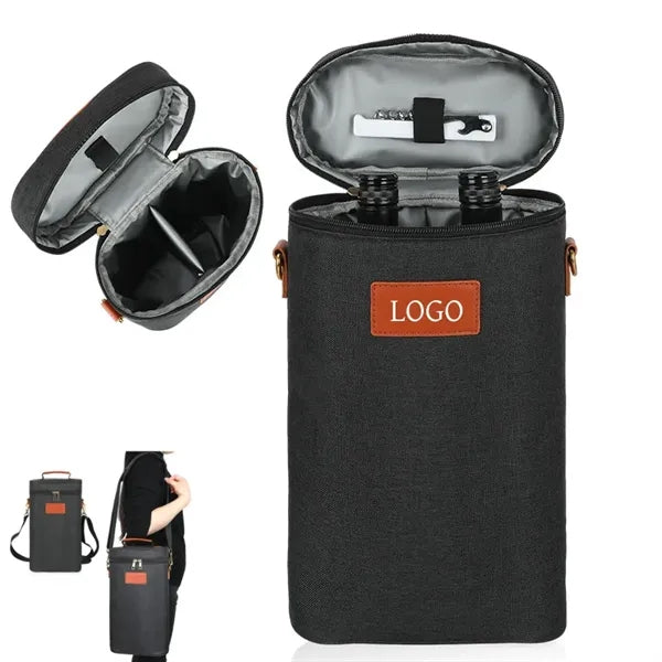 Insulated Wine Tote Bag - 2-Bottle