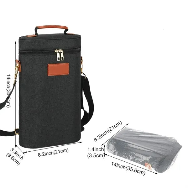 Insulated Wine Tote Bag - 2-Bottle