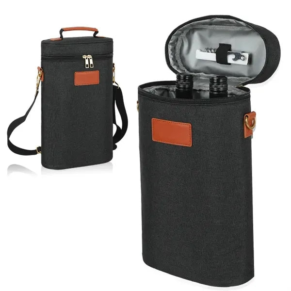 Insulated Wine Tote Bag - 2-Bottle