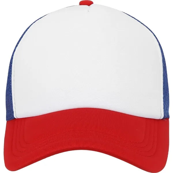 5 Panel Unstructured Mesh Back Trucker Cap