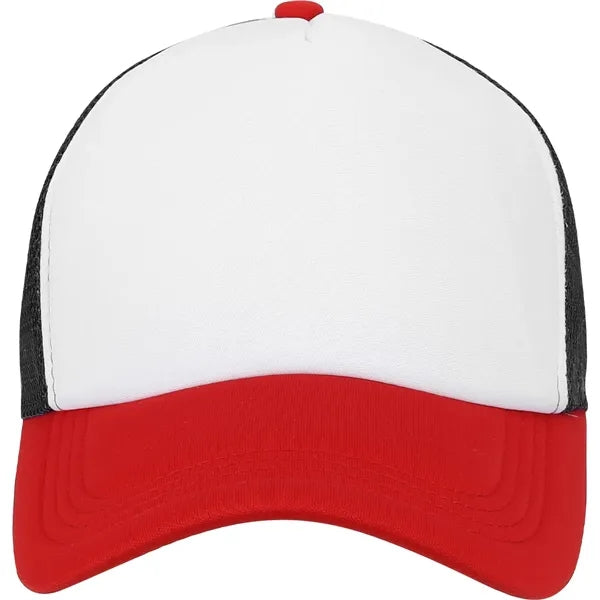 5 Panel Unstructured Mesh Back Trucker Cap