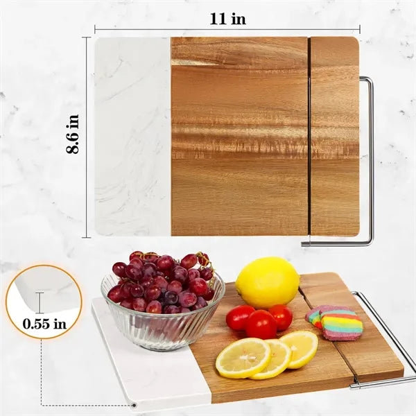 Marble Wood Cheese Slicer