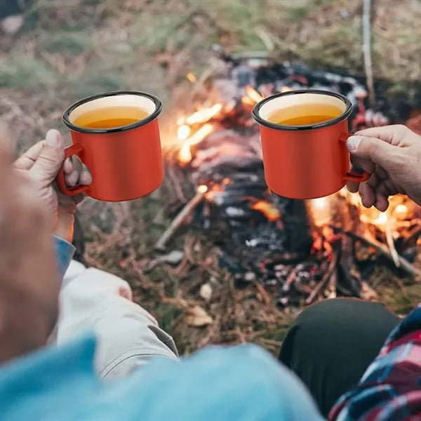 12Oz. Durable Enamel Campfire Mug with Retro Design
