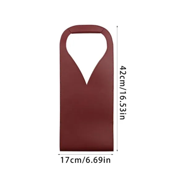 PU Leather Wine Bottle Bag with Handle Design