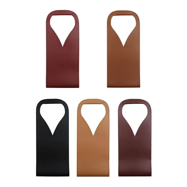 PU Leather Wine Bottle Bag with Handle Design