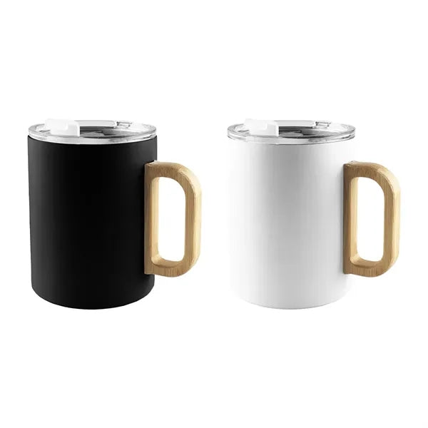 12 oz. Stainless Steel Mug with Bamboo Handle & Lid