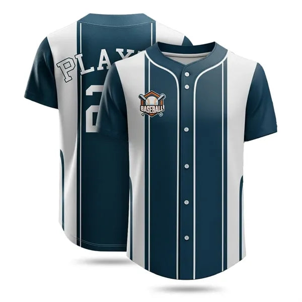 Unisex Full-Button Sublimated (UPF Mesh) Baseball Jersey