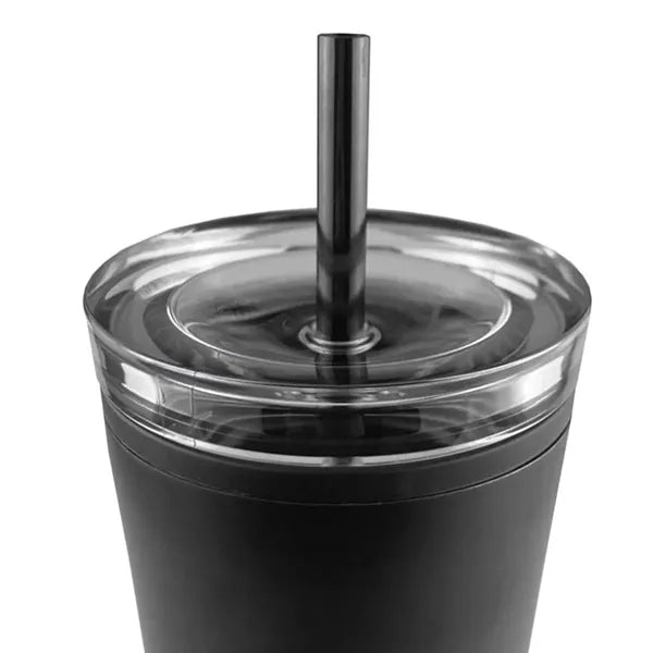 12 oz. Stainless Steel Tumbler with Straw & Flip Lid