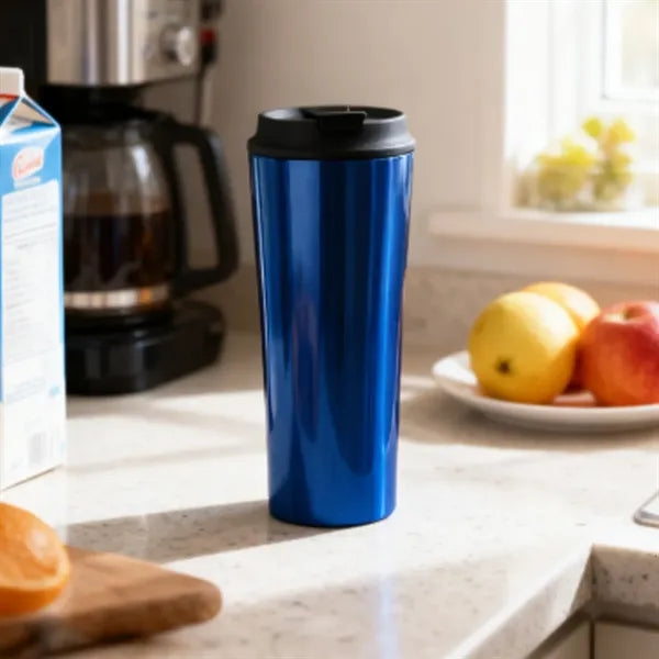 12 oz. Stainless Steel Tumbler with Straw & Flip Lid