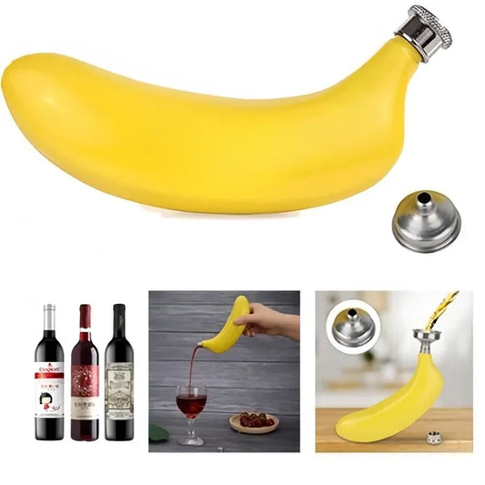 Bottle Stainless Steel Banana Shaped Hip Flask 5 oz