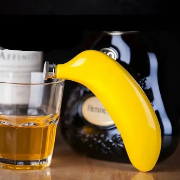 Bottle Stainless Steel Banana Shaped Hip Flask 5 oz