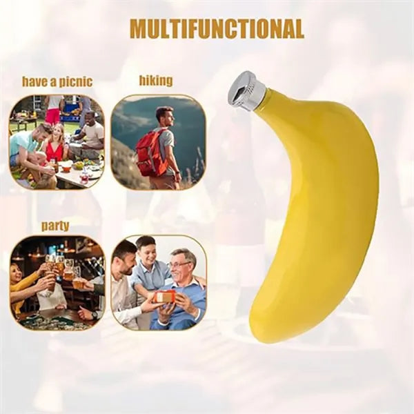 Bottle Stainless Steel Banana Shaped Hip Flask 5 oz
