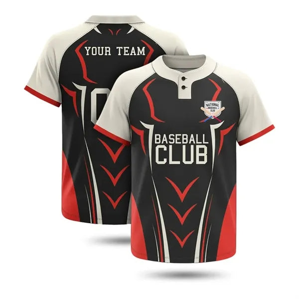 Sublimated UPF Baseball Henley for Men & Women 5.5 oz