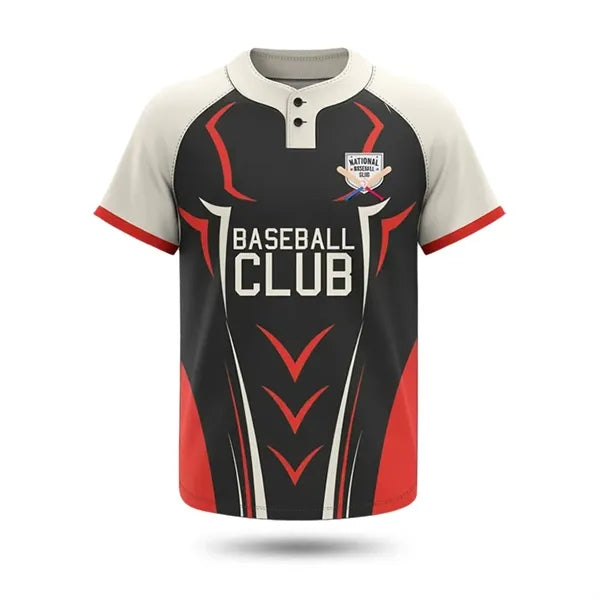 Sublimated UPF Baseball Henley for Men & Women 5.5 oz